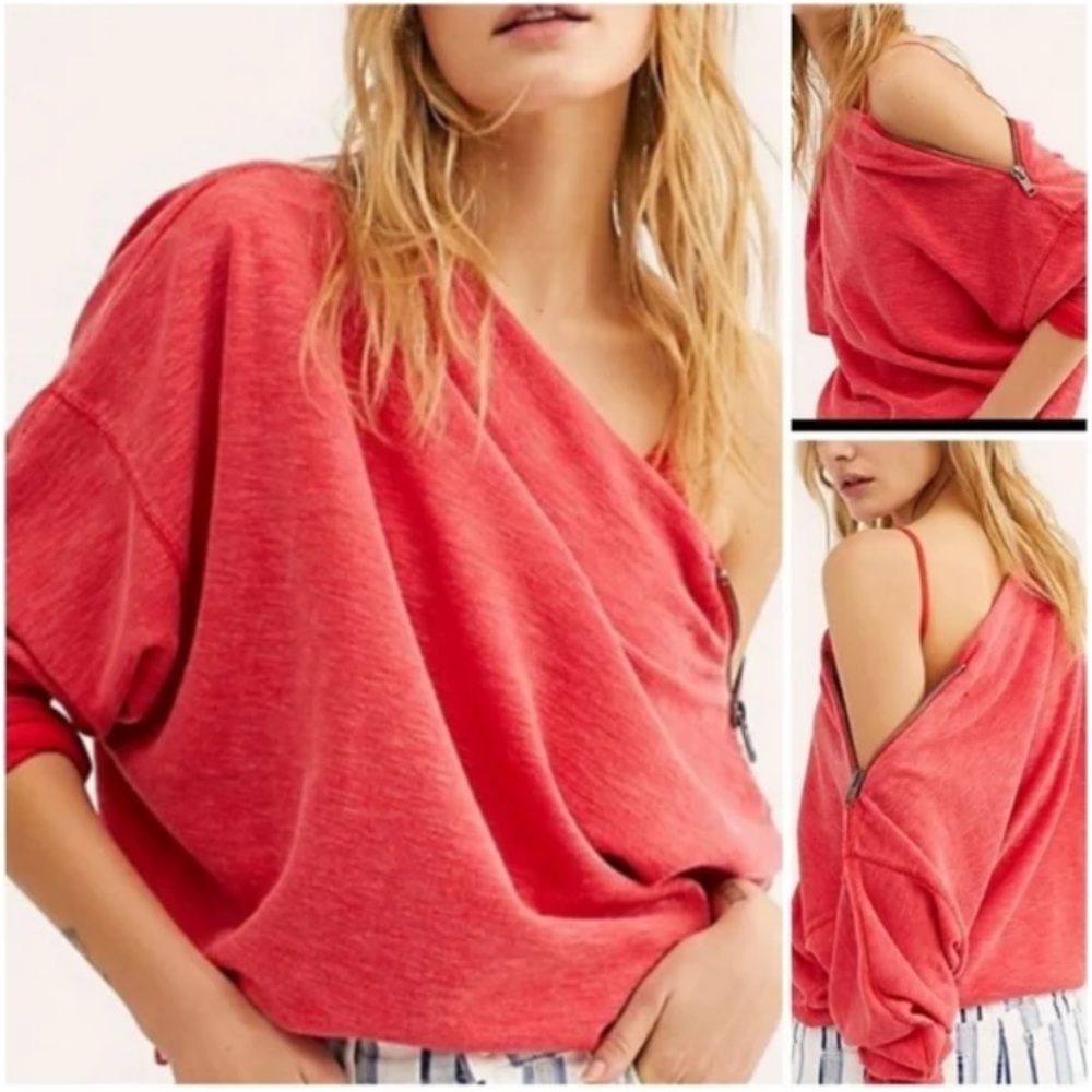 Free People/We the free animals zipper top. Worn about twice. 88β retail